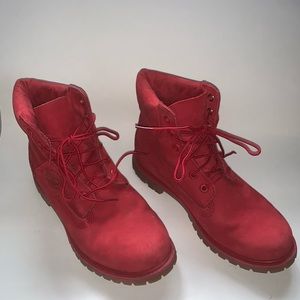Size 10 Red Timberlands